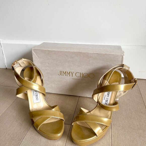 Jimmy Choo Iridescent Olive Heels - Picture 3 of 8